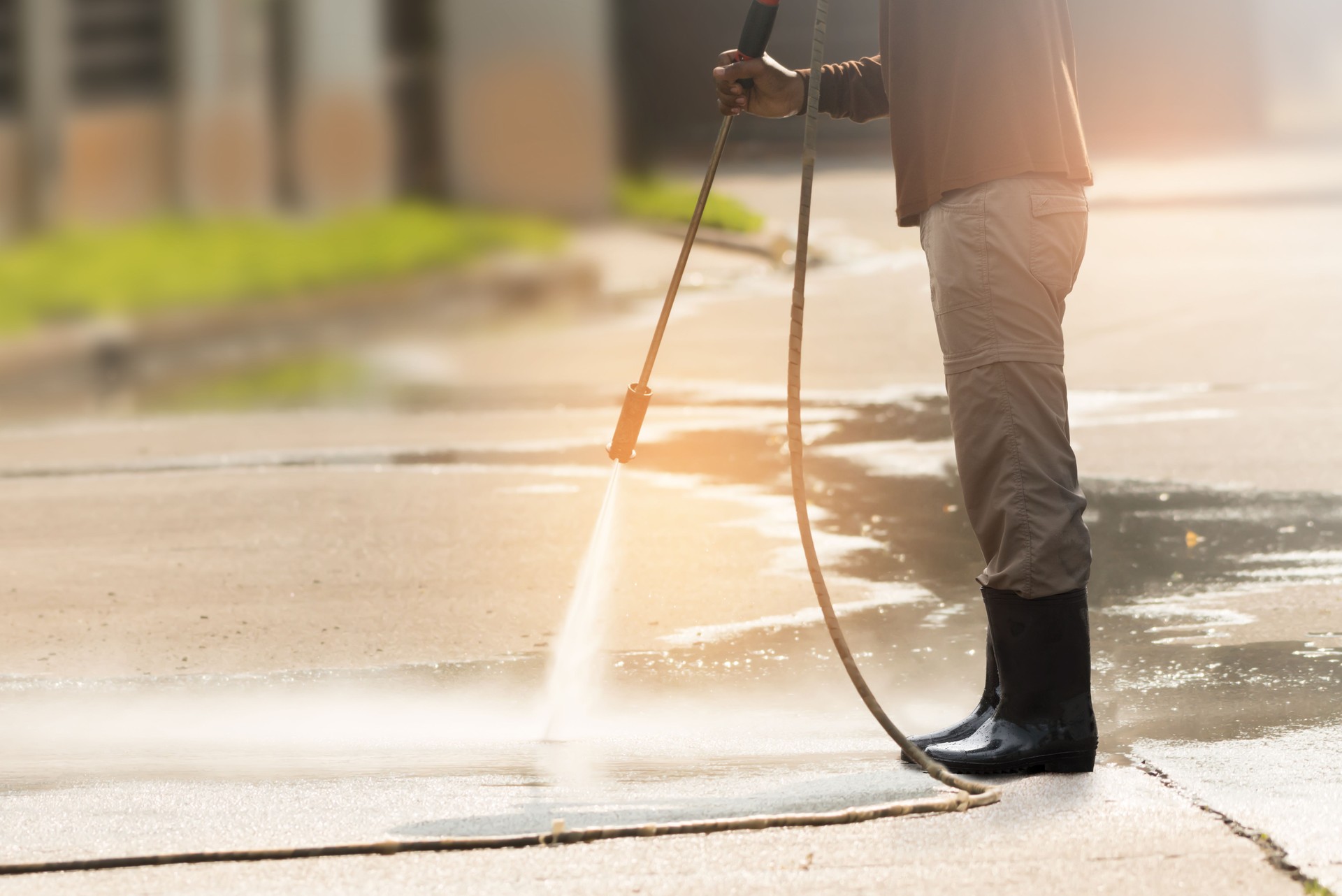 High pressure deep cleaning.